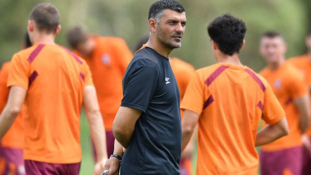 John Aloisi at Brisbane Roar training