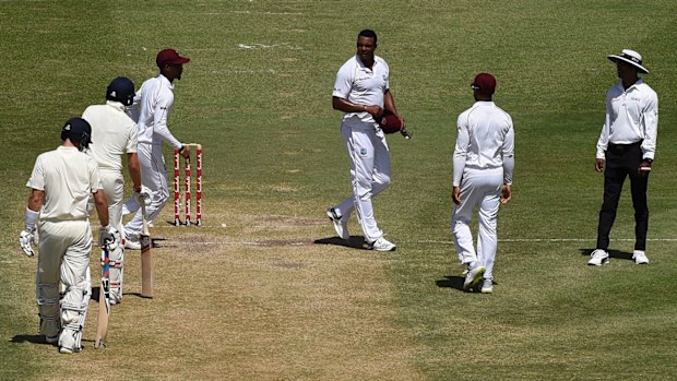 Shannon Gabriel and Joe Root