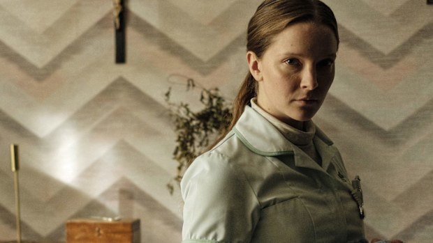 Morfydd Clark in a scene from "Saint Maud"
