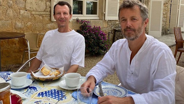 Prince Joachim and Prince Frederik in France at the Château de Cayx.