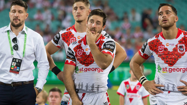 Ben Hunt looks on after the Dragons lost to the Roosters