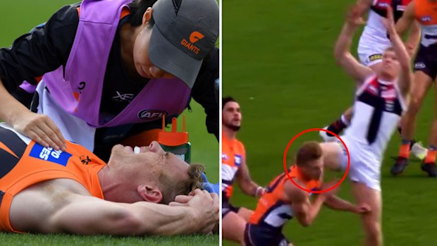 Kennedy floored in brutal head knock