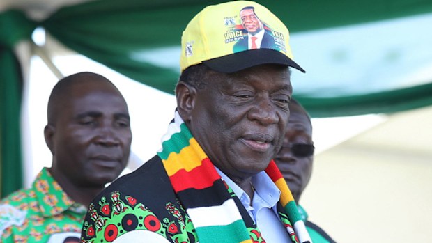 State media are reporting an explosion at a stadium during Zimbabwe president Mnangagwa's campaign rally was an assassination attempt (AAP)