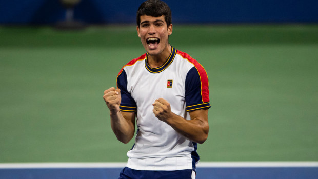 Carlos Alcaraz storms into the US Open quarter-finals.