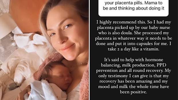 Sharna Burgess cuddling newborn son.