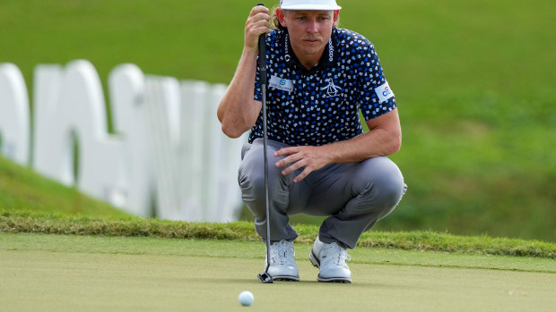 Cameron Smith lines up a putt in Miami.