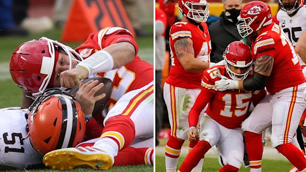Patrick Mahomes goes down