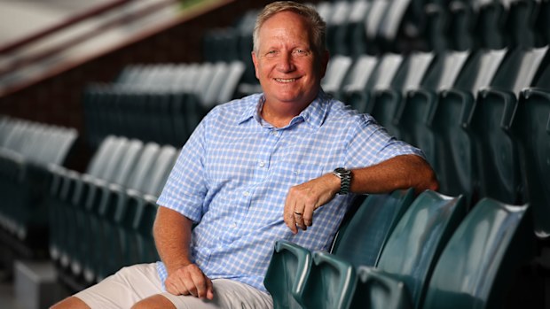 Former Australian cricketer Ian Healy poses for portrait at Allan Border Field in Brisbane, Thursday, January 23, 2020. Mr Healy has been appointed an Officer of the Order of Australia.