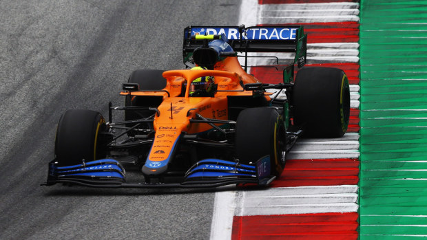 Lando Norris on the way to finishing third at the Austrian Grand Prix.