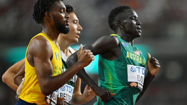 Peter Bol in action at the 2023 World Athletics Championships, where he crashed out in the 800m heats.