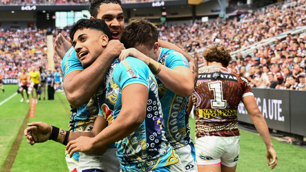 The Gold Coast Titans beat the Brisbane Broncos.