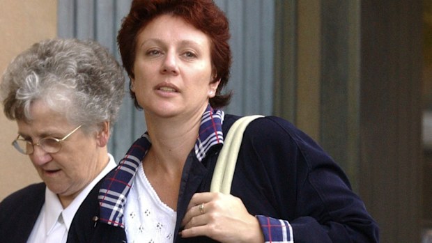 Kathleen Folbigg pictured outside the NSW Supreme Court before her conviction in 2003.