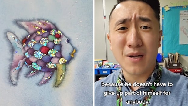 Teacher Mr Vương explains why he doesn't like The Rainbow Fish book