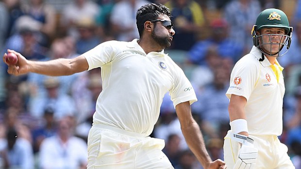 Ashwin bowling for India
