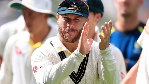 David Warner in the first Ashes Test