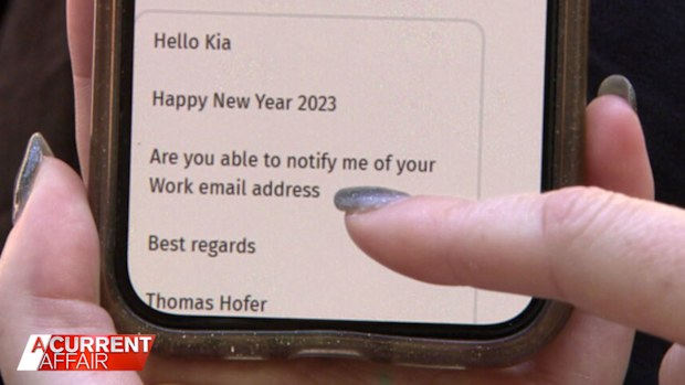 Kia said she received a message that was addressed from Thomas Hofer.