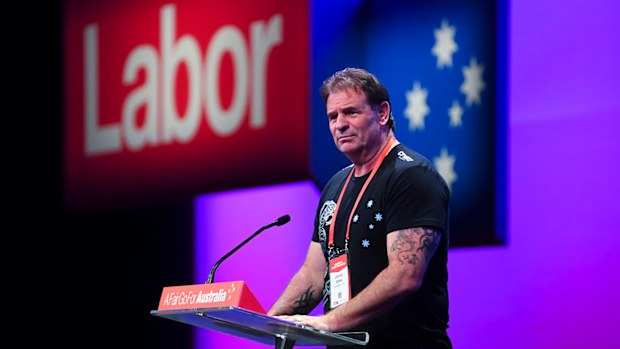 John Setka speaks at the Labor Party National Conference last year.