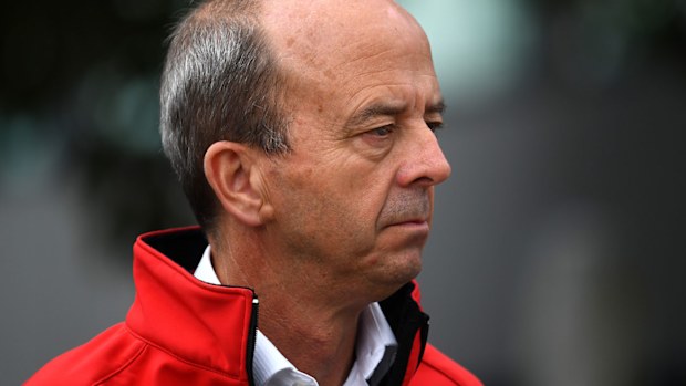 Australian Grand Prix CEO Andrew Westacott, pictured at the press conference to announce the cancellation of the 2020 race.