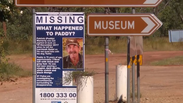 Patrick 'Paddy' Moriarty disappeared from the Northern Territory town of Larrimah in 2017.