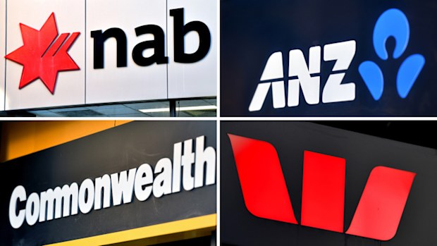 A composite image of signage of Australia's 'big four' banks ANZ, Westpac, the Commonwealth Bank (CBA) and the National Australia Bank (NAB) signage in Sydney, Saturday, May 5, 2018. 