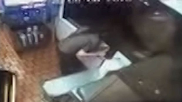 The attack was caught on CCTV.