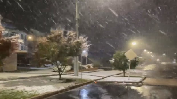 Snow in Oberon, NSW.