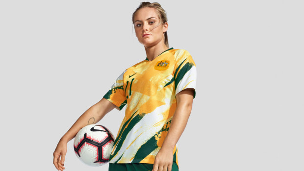 Ellie Carpenter wear the new Matildas Women's World Cup kit