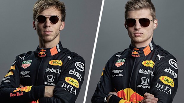Gasly and Verstappen model the DITA eyewear collection
