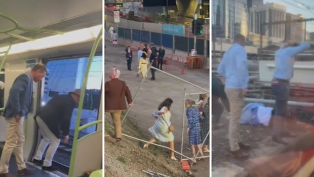 Authorities have issued a warning after a brawl broke out in a carriage full of Melbourne racegoers heading home from Stakes Day, bringing the train to a standstill.The fight brought the train to a complete stop for almost an hour last night near Southern Cross station.