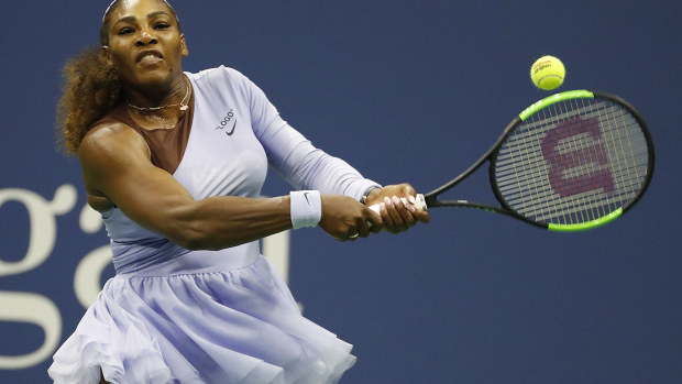 Serena Williams in action during her US Open semi final against Anastasija Sevastova