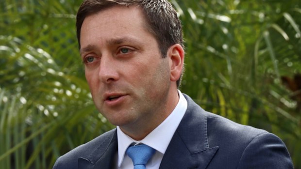 Matthew Guy admitted he wrote an 'inappropriate' homophobic letter as a student activist. (AAP)