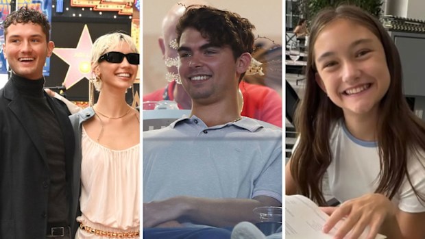 Four of Jude Law's seven children, Raffety, Iris, Rudy and Ada.