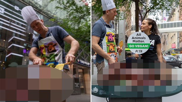 The stunt drew the ire of Sydney shoppers.