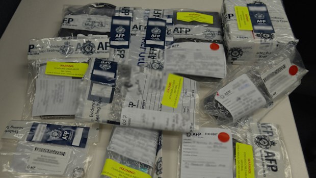 Evidence seized during an arrest at Wyong, on the NSW Central Coast.