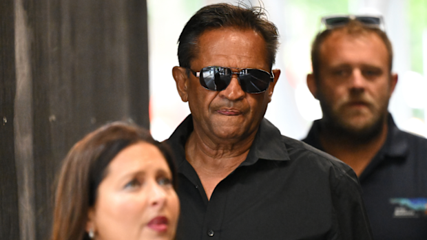 Nicky Winmar arrives to the Melbourne Magistrates Court in Melbourne, Victoria, Friday, November 21, 2025.