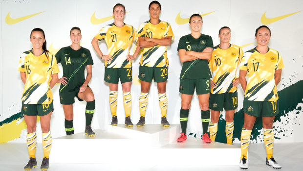 Matildas model the new Women's World Cup kit