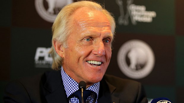 Greg Norman during the announcement of the Greg Norman Medal announcement in Sydney, Monday, September 14, 2015. (AAP)