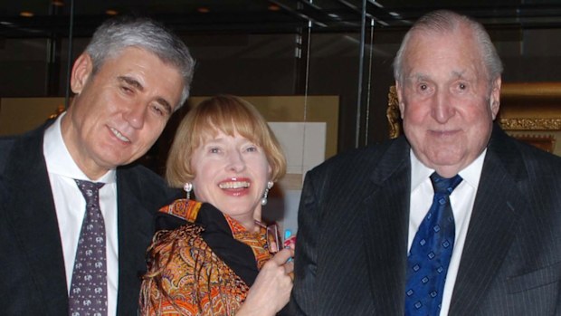 Bill Waterhouse (right) with son Robbie and daughter-in-law Gai.