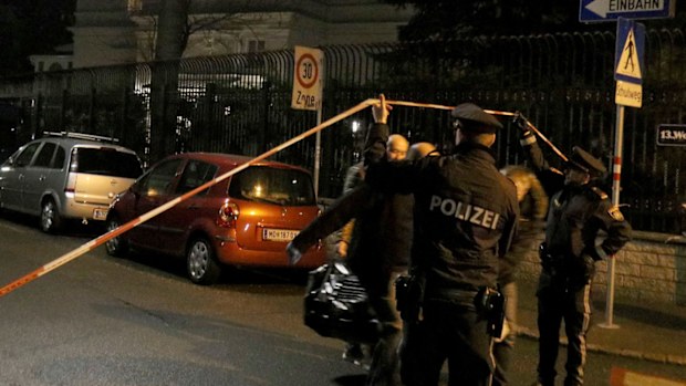 Vienna police at the shooting scene. (AP).