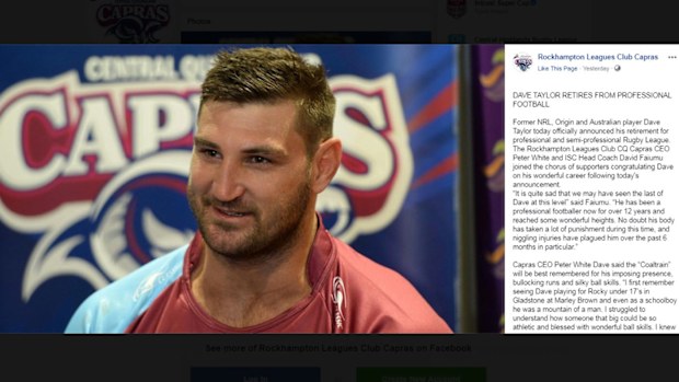 Dave Taylor's retirement announcement