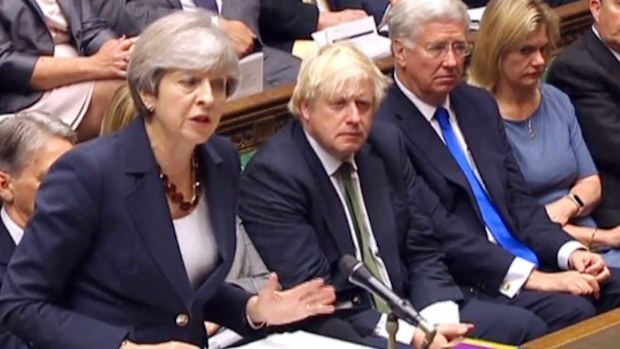 Theresa May in the House of Commons. (AAP)