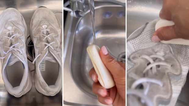 White sneaker cleaning hack