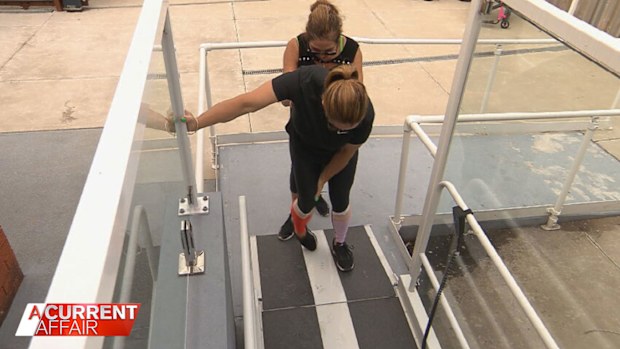 Paige Dowd said any incline or uneven surface causes her severe tremors in her arms and legs.