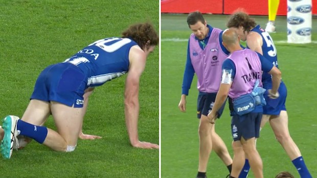 Ben Brown limps off