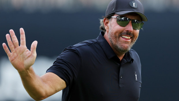 Phil Mickelson during the first round of the US Open at The Country Club.
