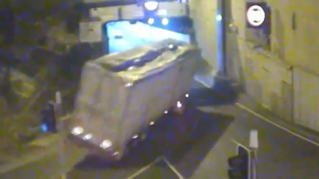 The crash was captured on CCTV.