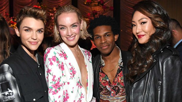 Ruby Rose, Rachel Skarsten, Camrus Johnson, and Elizabeth Anweis of "Batwoman" attend the The CW Network 2019 Upfronts Party.