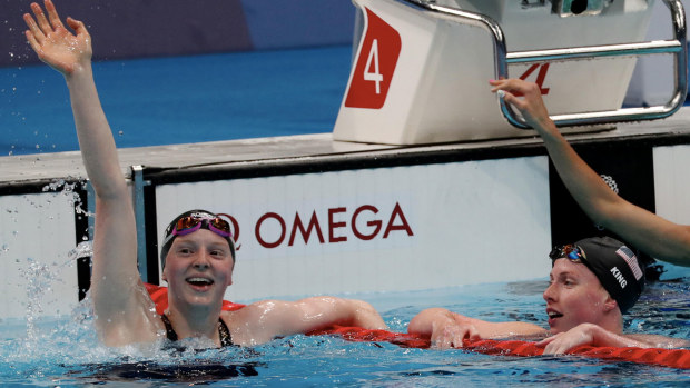 Lydia Jacoby stunned the field to claim gold the women's 100-metre breaststroke.