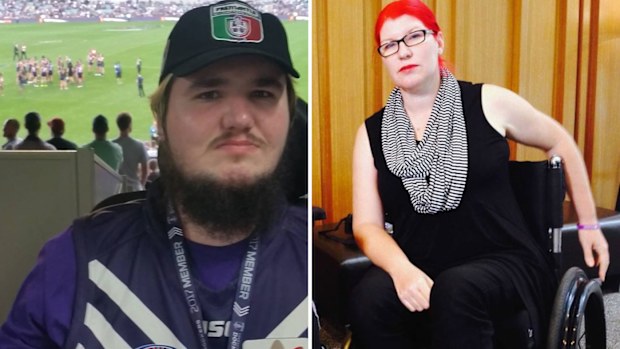 Jakob Ratnayeke (left) was blamed by Qantas for causing delays, a situation disability advocate Samantha Connor says was outrageous. 