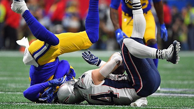Burkhead is tackled by Robey-Coleman